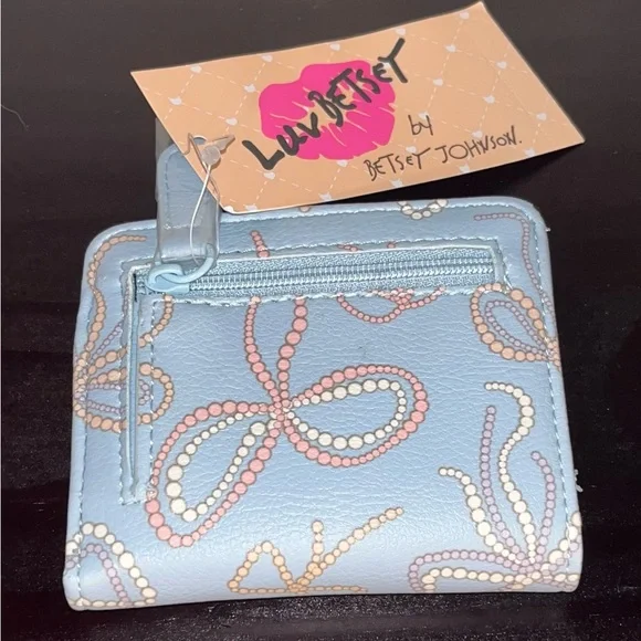 Betsey Johnson Wallet Blue, Bow, Coquette, NWT - Picture 2 of 3